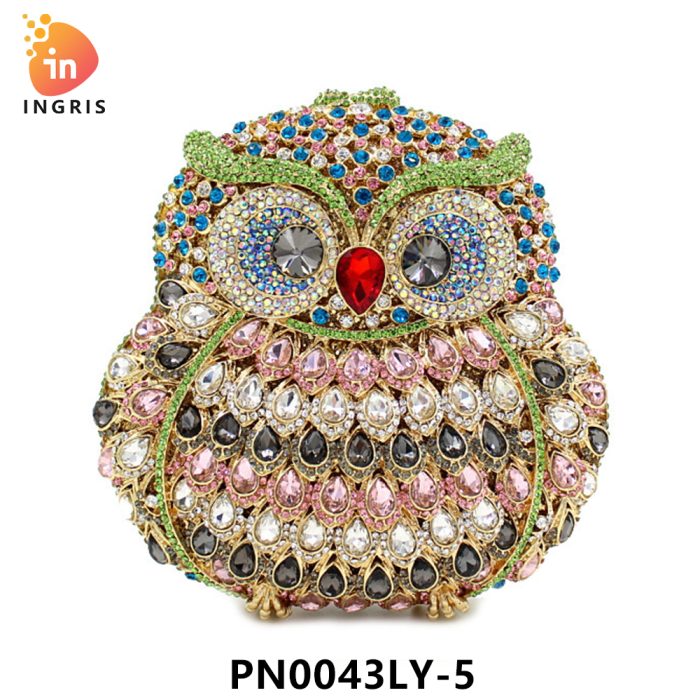 Jade - Crystal Owl Shaped Evening Clutch