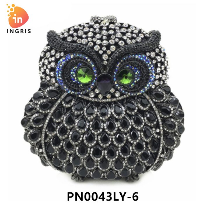 Jade - Crystal Owl Shaped Evening Clutch