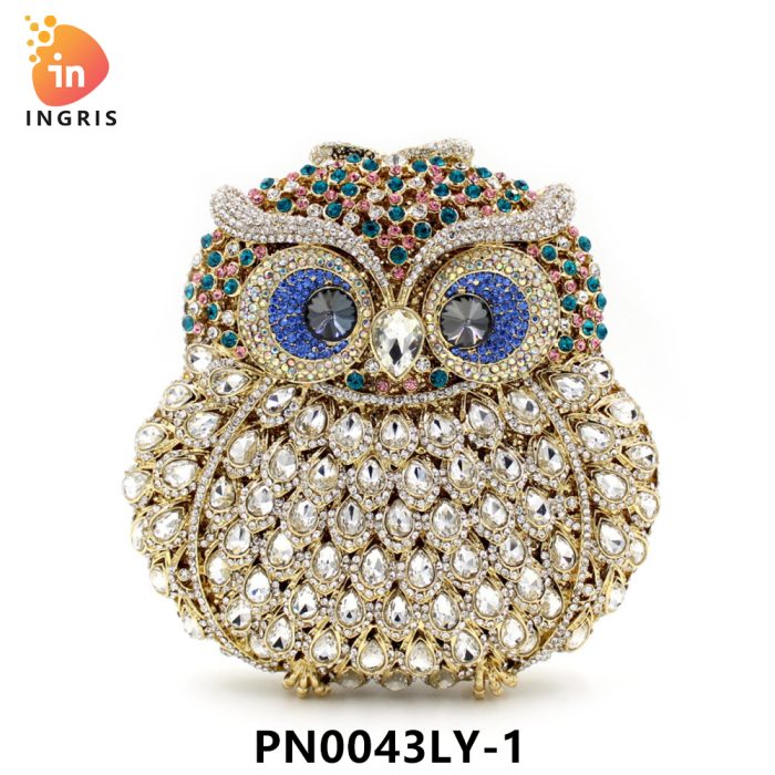 Jade - Crystal Owl Shaped Evening Clutch
