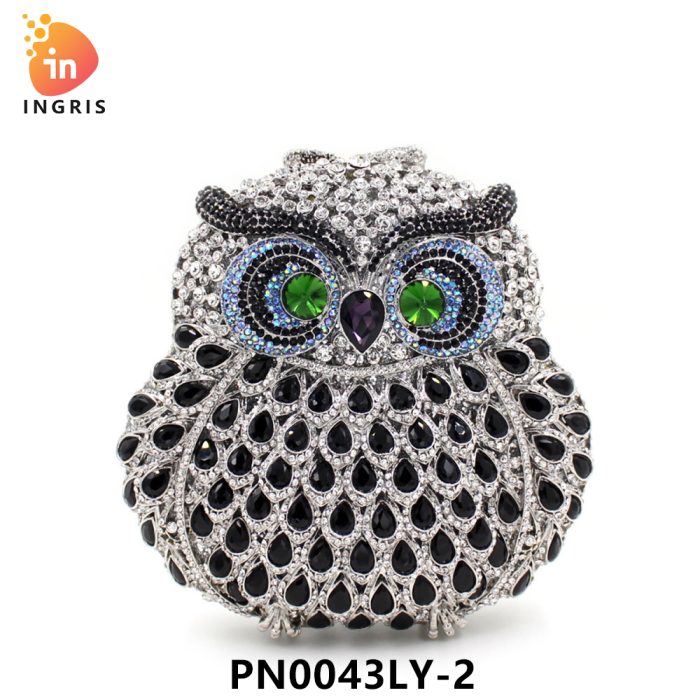 Jade - Crystal Owl Shaped Evening Clutch