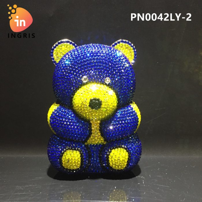 Kai -Crystal - Teddy Bear Shaped Rhinestone Evening Clutch