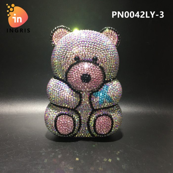 Kai -Crystal - Teddy Bear Shaped Rhinestone Evening Clutch