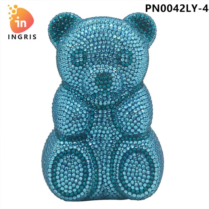 Kai -Crystal - Teddy Bear Shaped Rhinestone Evening Clutch