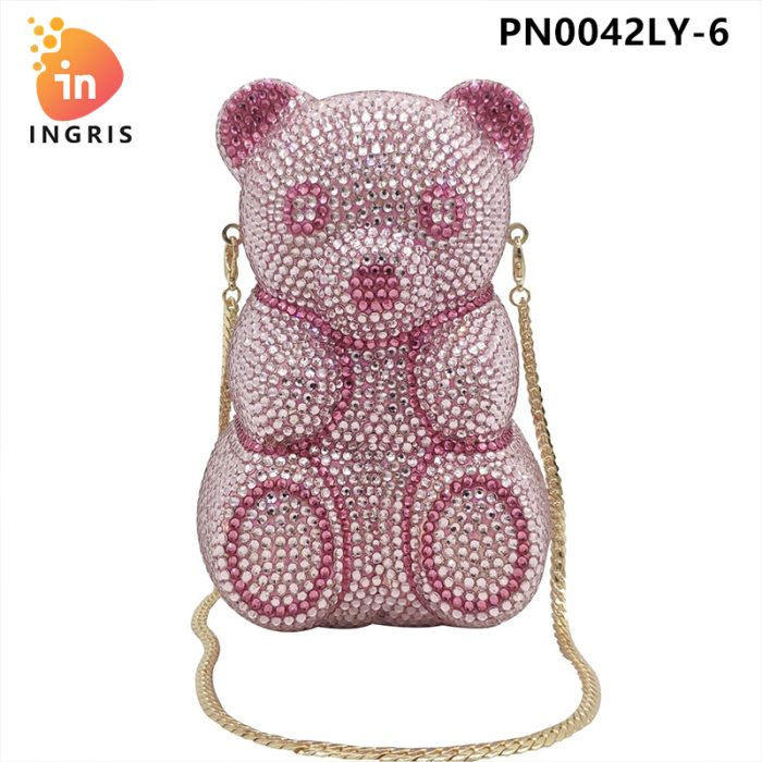 Kai -Crystal - Teddy Bear Shaped Rhinestone Evening Clutch