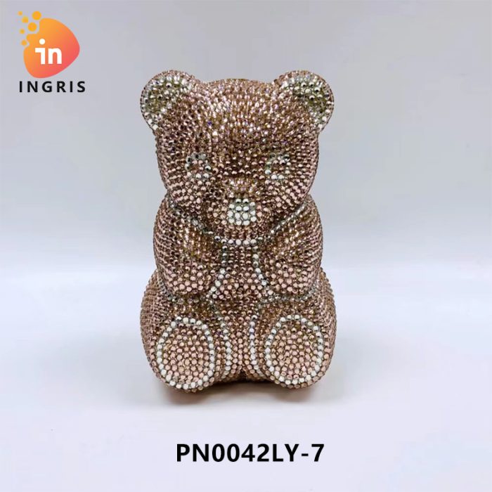 Kai -Crystal - Teddy Bear Shaped Rhinestone Evening Clutch