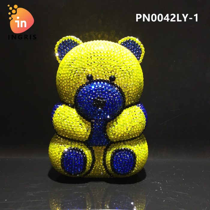 Kai -Crystal - Teddy Bear Shaped Rhinestone Evening Clutch