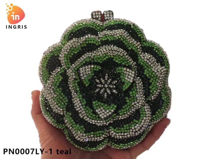 Kristaro - Floral Crystal and Rhinestone Embellished Evening Clutch