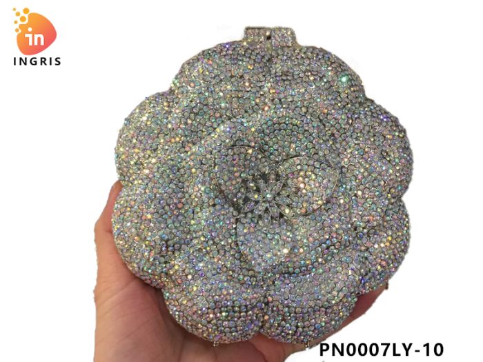 Kristaro - Floral Crystal and Rhinestone Embellished Evening Clutch