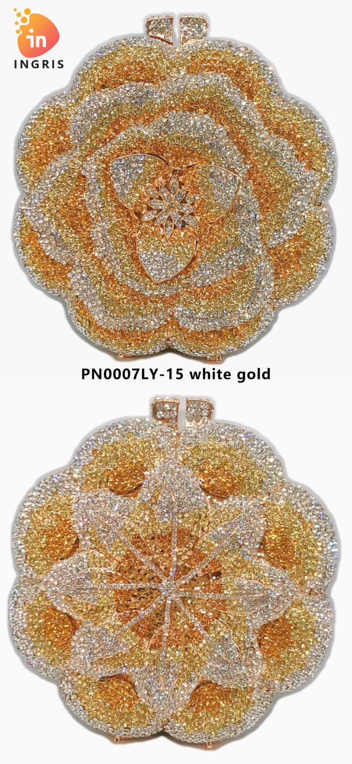 Kristaro - Floral Crystal and Rhinestone Embellished Evening Clutch