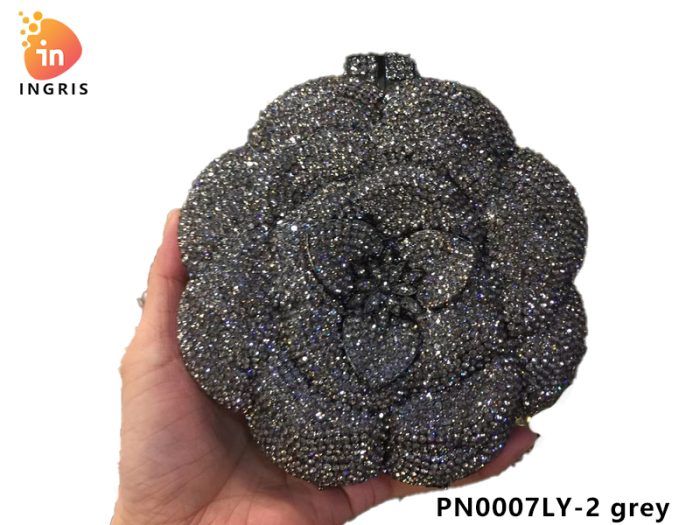 Kristaro - Floral Crystal and Rhinestone Embellished Evening Clutch