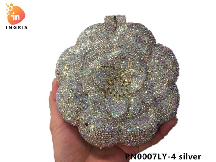 Kristaro - Floral Crystal and Rhinestone Embellished Evening Clutch