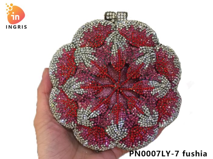 Kristaro - Floral Crystal and Rhinestone Embellished Evening Clutch