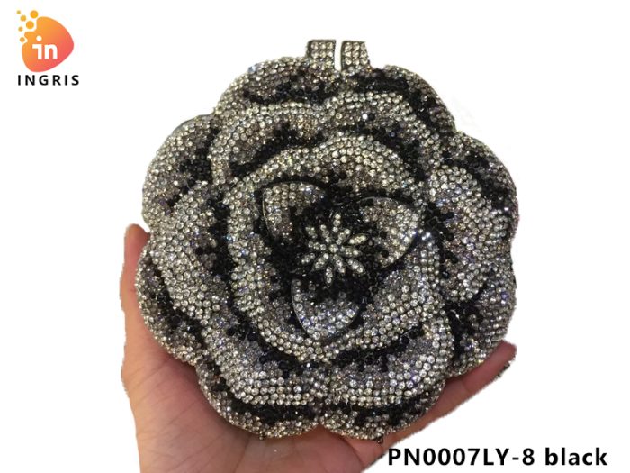 Kristaro - Floral Crystal and Rhinestone Embellished Evening Clutch