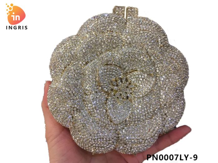 Kristaro - Floral Crystal and Rhinestone Embellished Evening Clutch