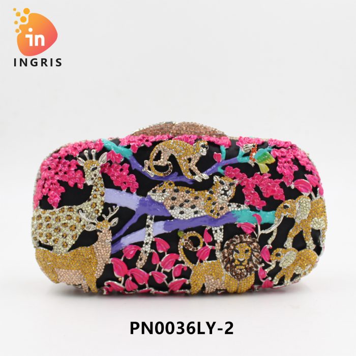 Lola - Crystal Jungle Safari Animal Evening Clutch