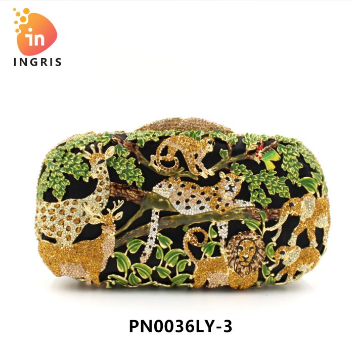 Lola - Crystal Jungle Safari Animal Evening Clutch