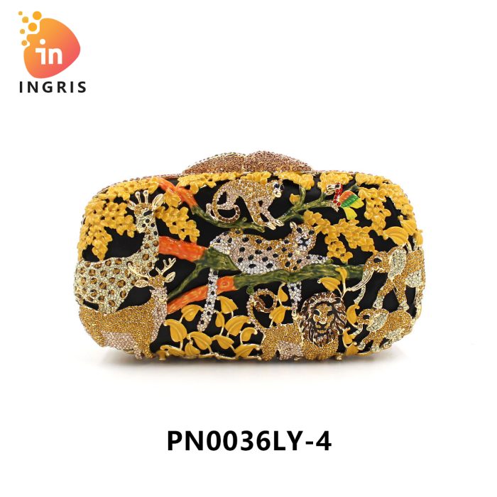 Lola - Crystal Jungle Safari Animal Evening Clutch