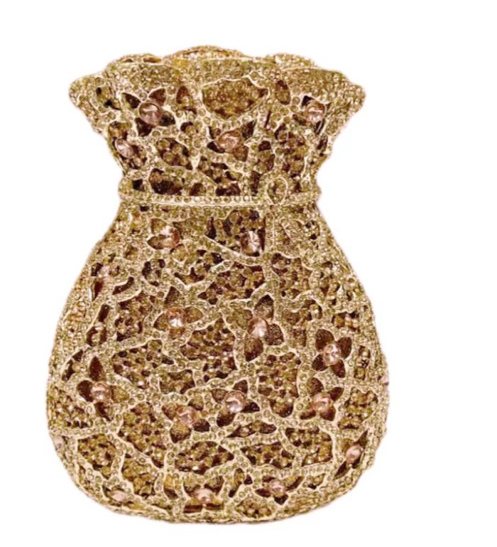 Lope - Crystal Bejeweled Money Bag Evening Clutch