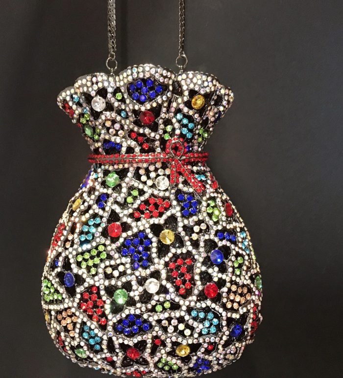 Lope - Crystal Bejeweled Money Bag Evening Clutch