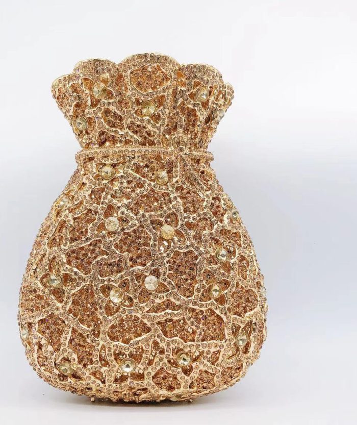 Lope - Crystal Bejeweled Money Bag Evening Clutch