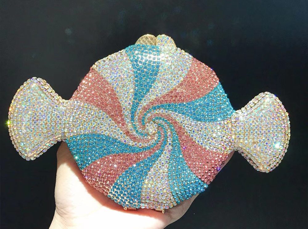 Lorusa - Crystal Candy Shaped Evening Clutch Bag