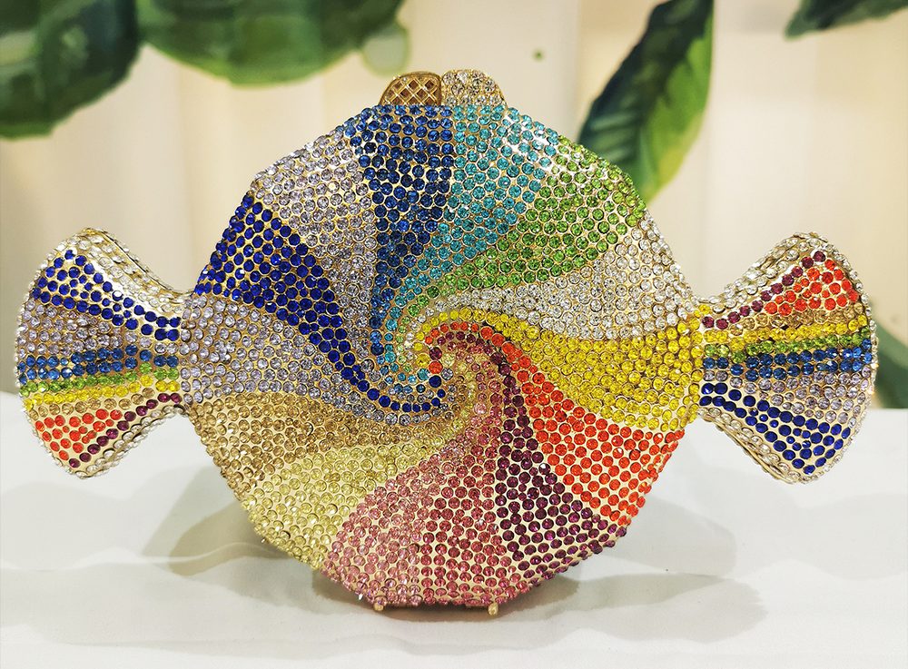 Lorusa - Crystal Candy Shaped Evening Clutch Bag