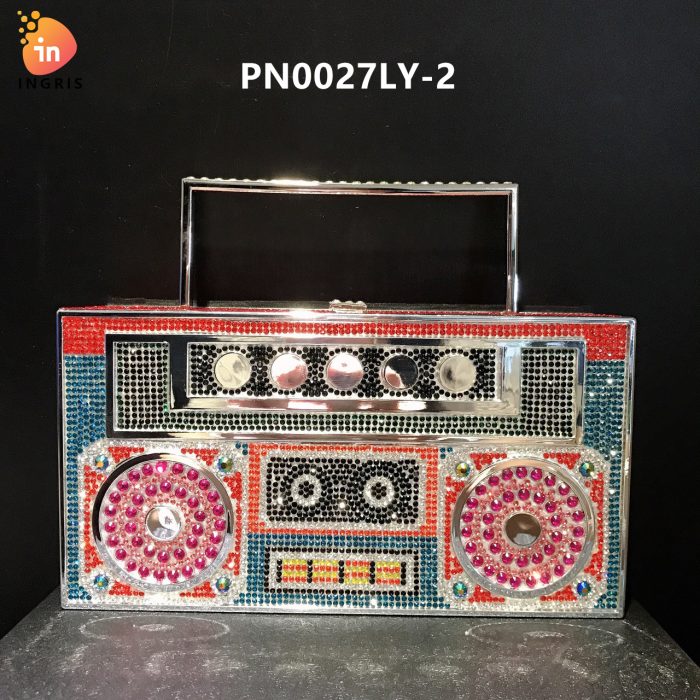 Manty - Crystal Boombox Shaped Evening Clutch Set