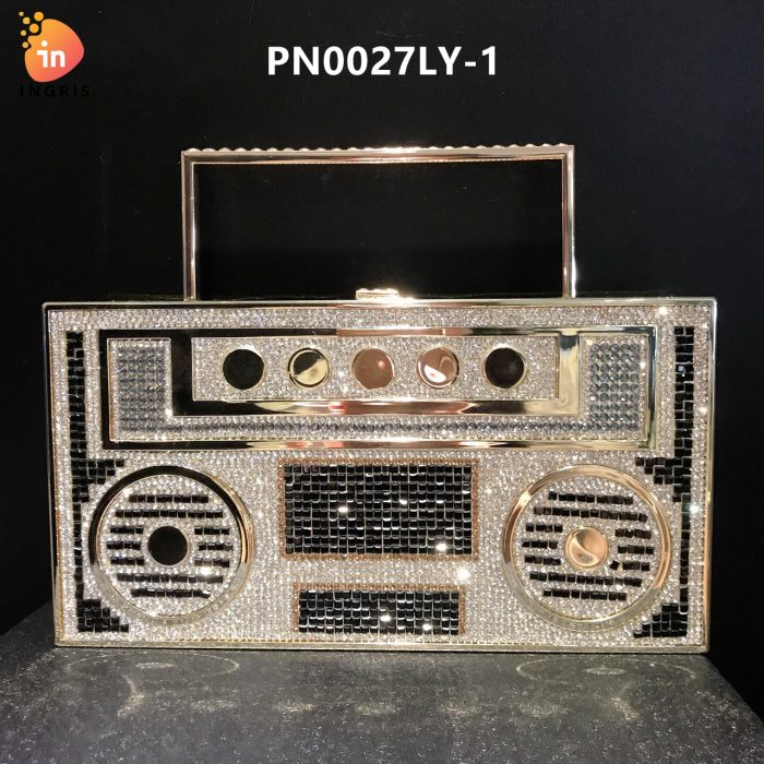 Manty - Crystal Boombox Shaped Evening Clutch Set