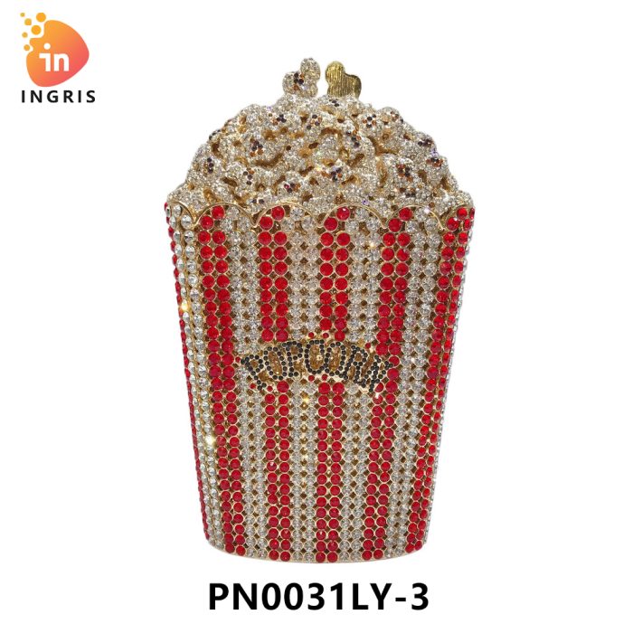 Yemi - Crystal Popcorn Bucket Shaped Evening Clutch