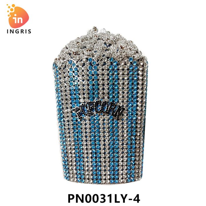 Yemi - Crystal Popcorn Bucket Shaped Evening Clutch