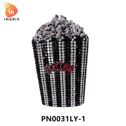 Yemi - Crystal Popcorn Bucket Shaped Evening Clutch