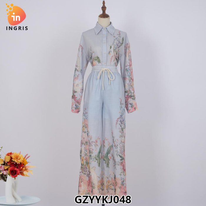 Summer New Women's Clothing European and American Style Stand up Collar Belt Slim Waist Shirt Dress for Women-GZYYKJ048