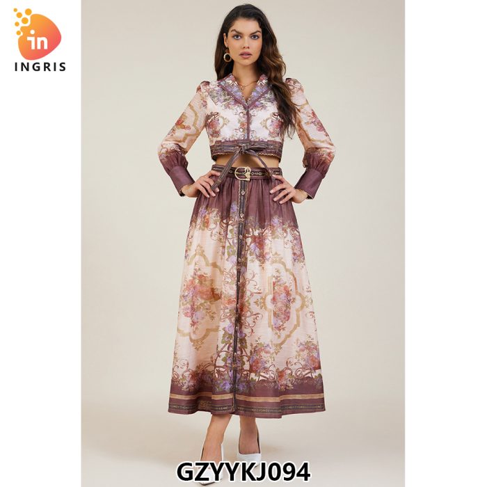 Spring new retro printed thin shirt