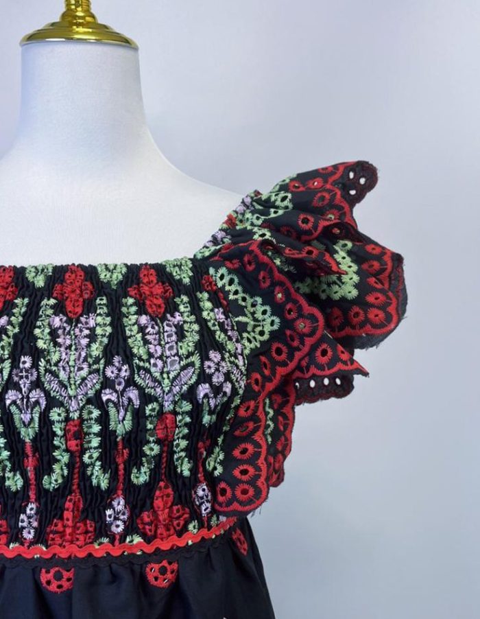 hand block Summer lady Elegant ladies Beach Female Holiday Maxi Dress Mandala Boho Short Dress Custom Bohemian Dress for Women-YY0040GZ