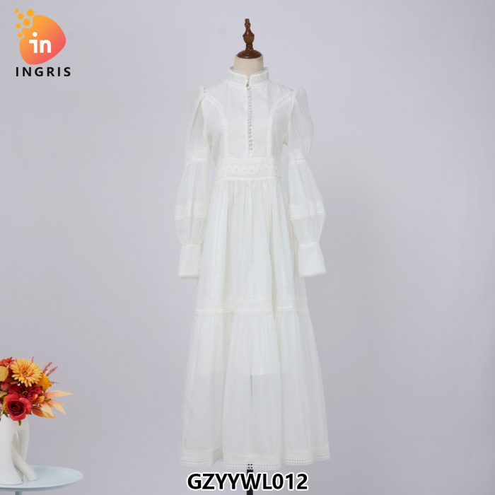 Droma Spring New Arrival Princess Puffed Sleeve Organza Casual Dress Women Black Fashion Dresses for Ladies-GZYYWL12