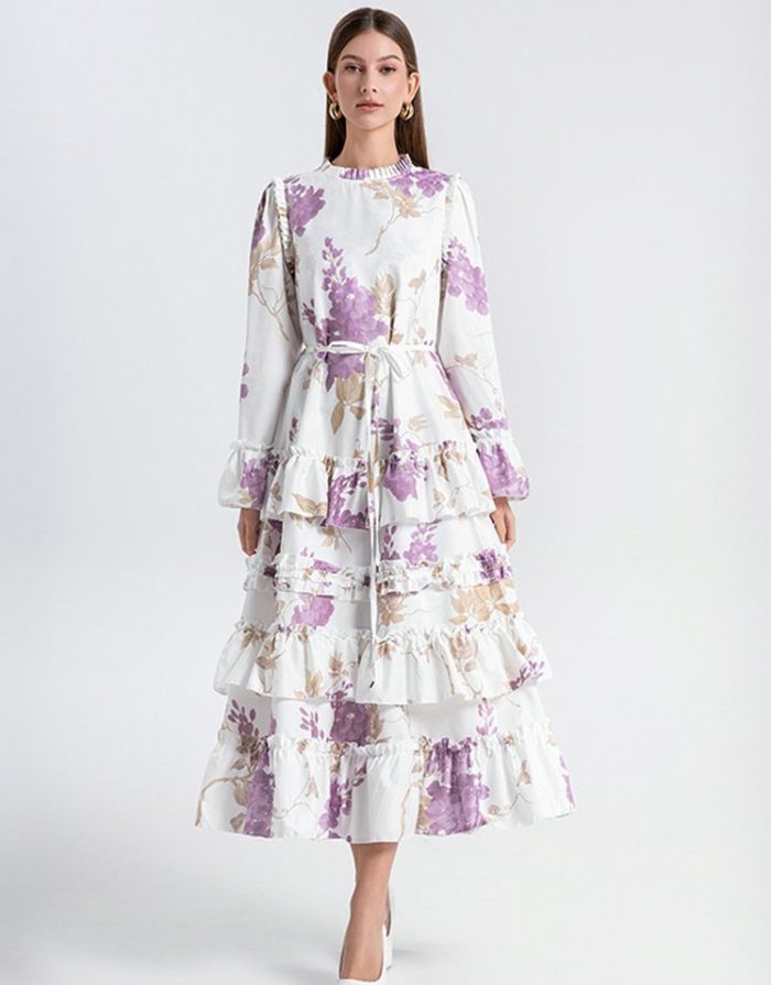European and American Double Printed Loose Edition Cake Skirt-YY0020GZ