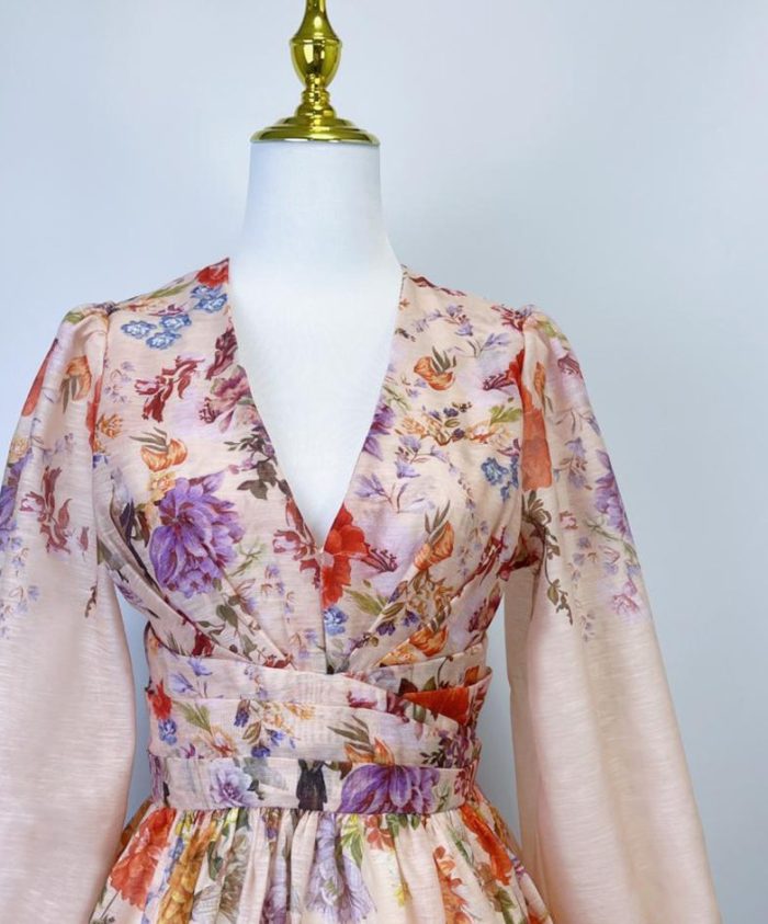 Sweet V-Neck Tunic Casual Mini Dress for Women Mesh Dress-GZYYKJ023