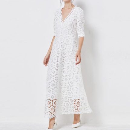 White water soluble guipure lace fabric embroidery fashion wedding party bag fashion dress-GZYYWL045.99