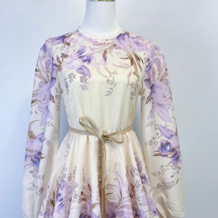 Plus Size High Quality Spring Elegant Stand Collar Dress for Women Printed Lace Vestidos Ladies Elegant Dresses Clothes Women-YY0046GZ