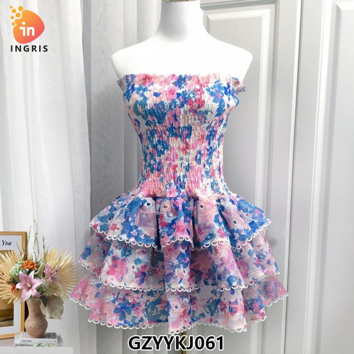 Sexy Party Skirt Summer New Fashion Bra Single Collar Elastic Waist Elastic Print Design Sense High Quality Mini Skirt-GZYYKJ061
