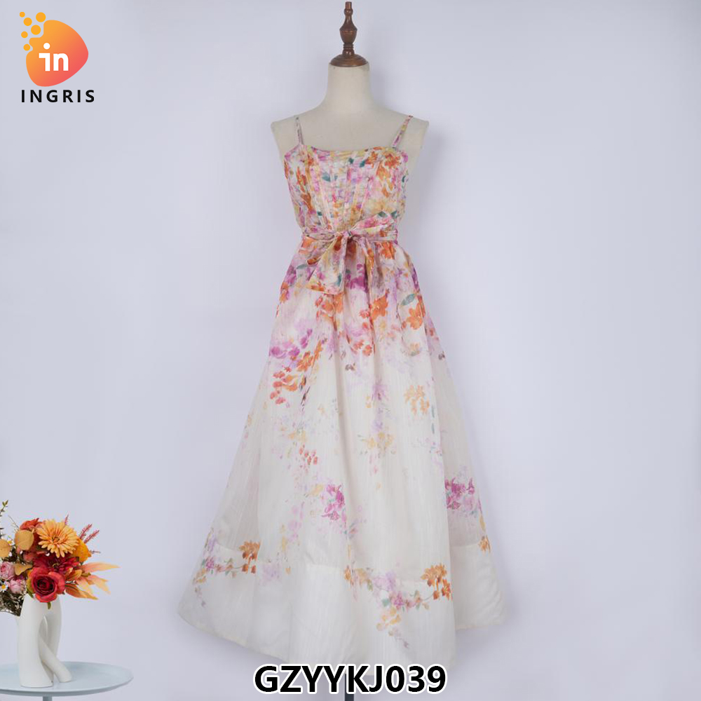 Slash Neck Slip Maxi Dress for Women Sleeveless Empire Lace Dress-GZYYKJ039