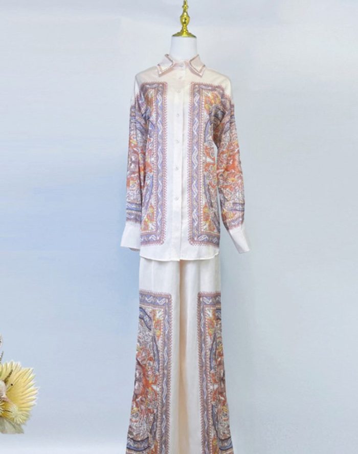 New Arrival Women Two Piece Pants Suits Lady Casual Pant Sets Shirt Pants Set-GZYYWL017
