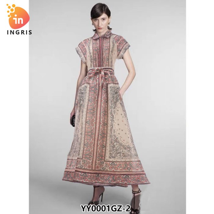 Rayon Womans Boho Floral Beach Long Maxi Wrap Dress Clothing Summer Wholesale Bohemian Dresses for Women Spring-YY0001GZ