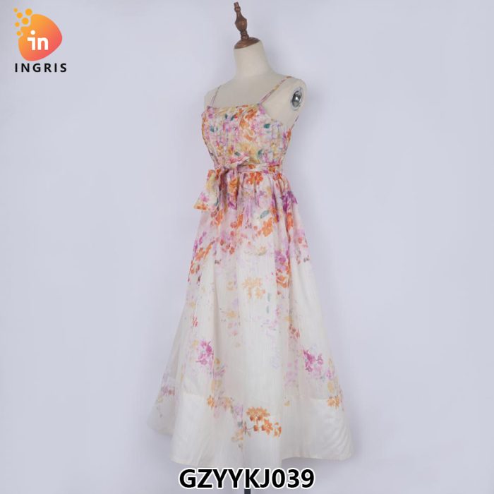 Slash Neck Slip Maxi Dress for Women Sleeveless Empire Lace Dress-GZYYKJ039