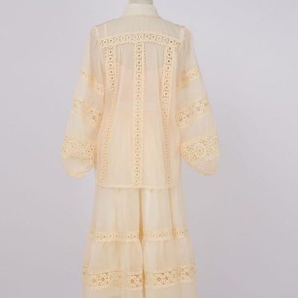 Spring Retro Style Elegant Lantern Long Sleeved Women's Dress-GZYYWL031