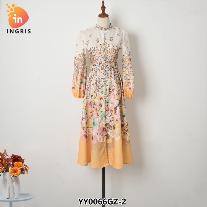 New Arrives Long Sleeve Causal pink Midi Dresses Summer Women Wedding Dresses Elegant Evening Dresses-YY0066GZ