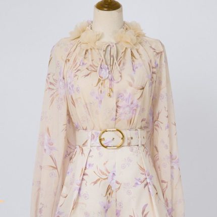 Fashion Dress Designs for Women 2023 New Summer Floral Printed Dress Long Sleeve Ruffled Skirt Sexy V Neck Slim Dress-YY0051GZ