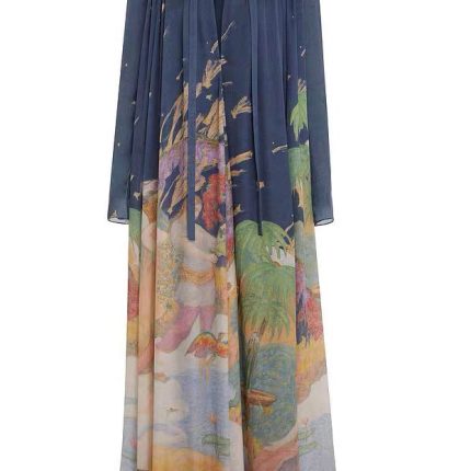 Customized Fashionable Printed Famous Painting Women's Polyester Fiber Silk Skirt-GZYYWL004