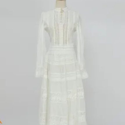 Long Dress Dress Fashion Black Dress Sexy Patchwork Long Sleeve Summer Lace Dress-GZYYWL026